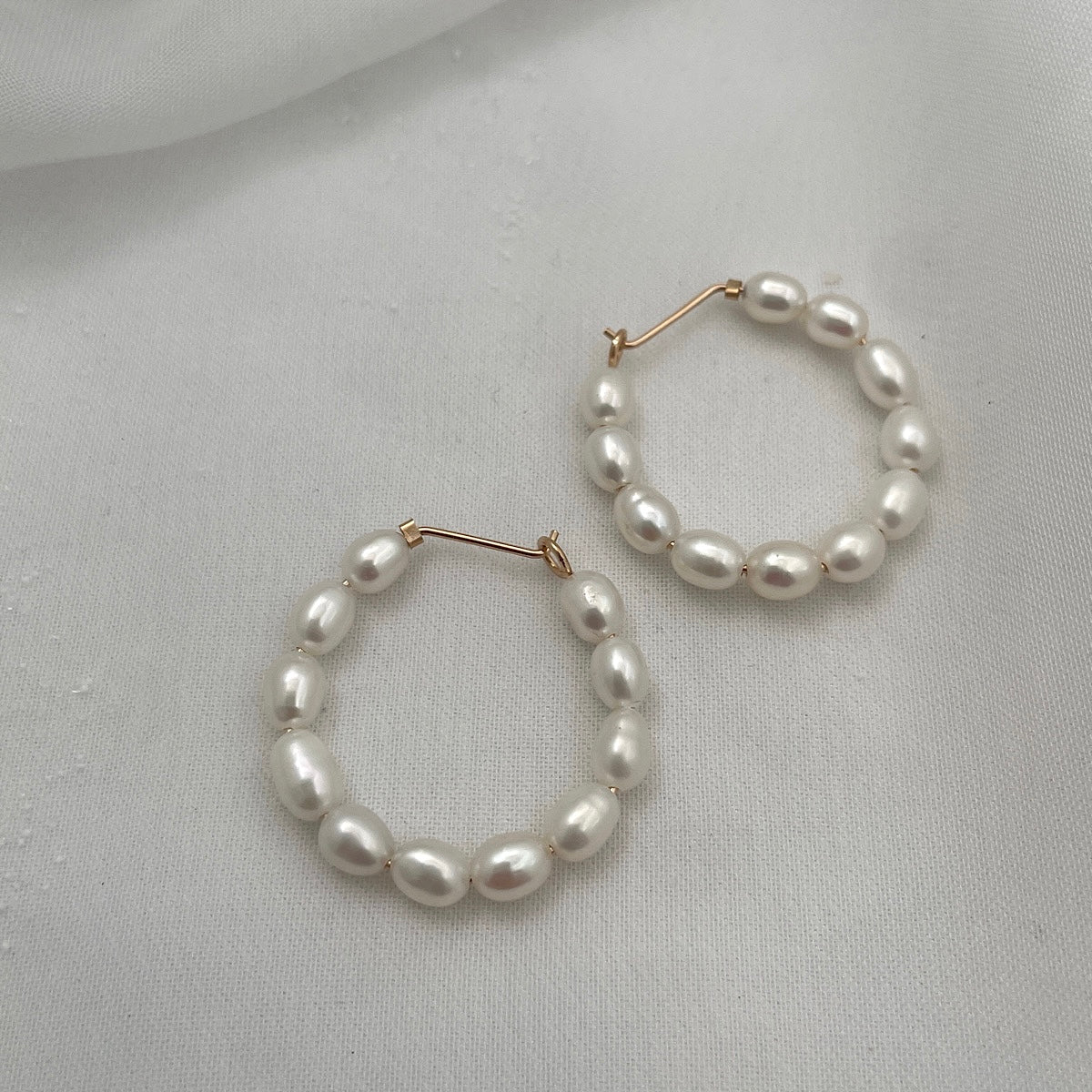 Baby Pearl Hoop Earrings