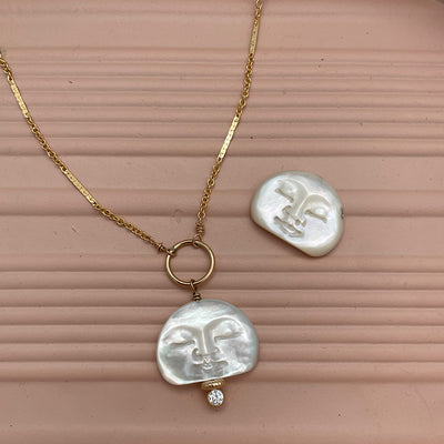 Moon Face Eclipse Necklace