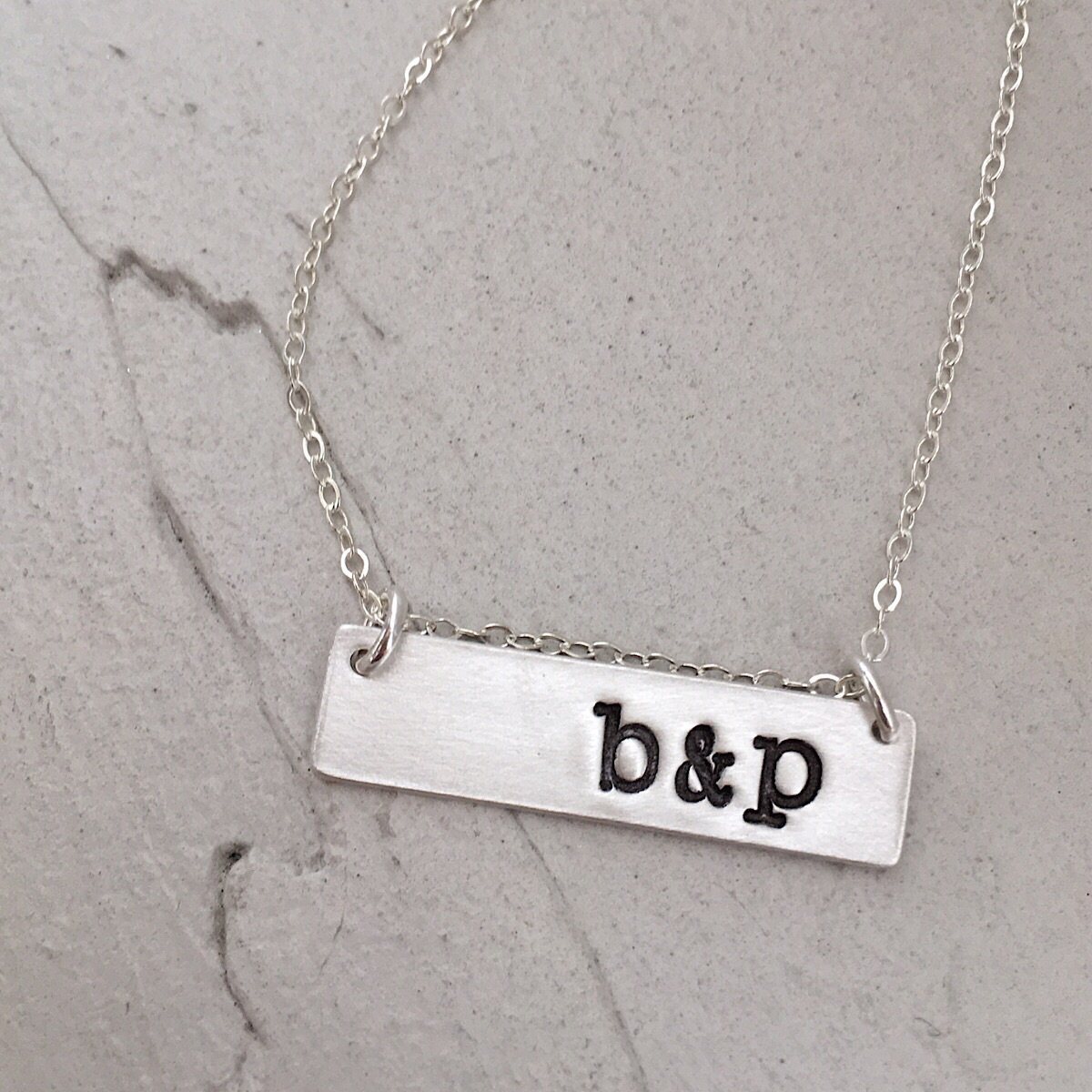 Initial Bar Necklace - IsabelleGraceJewelry