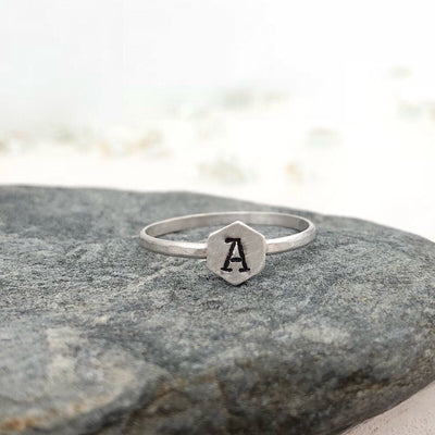 Initial Thin Band Ring - IsabelleGraceJewelry