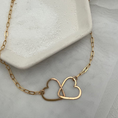 Interlocking Heart Paperclip Necklace