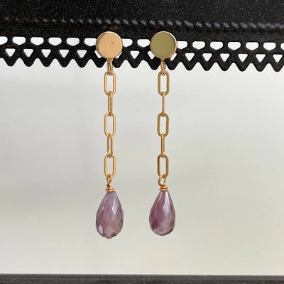 Lavender Dew Drop Earrings