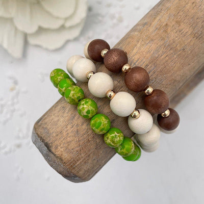 Limelight  Boho Wood Bead Bracelet Set