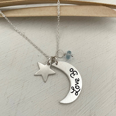 Little Moon Script Tag Necklace