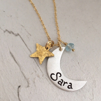 Little Moon Tag Necklace - IsabelleGraceJewelry