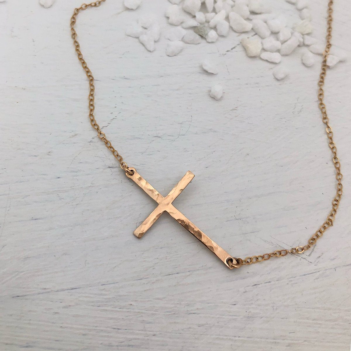 Buy Turandoss Cross Necklace for Women - 14K Gold Filled Small Cross Pendant  Simple Sideways Cross Necklace for Women Jewelry Gifts 14 16 Inches Chain  Gold/White God/Rose Gold, Metal at Amazon.in