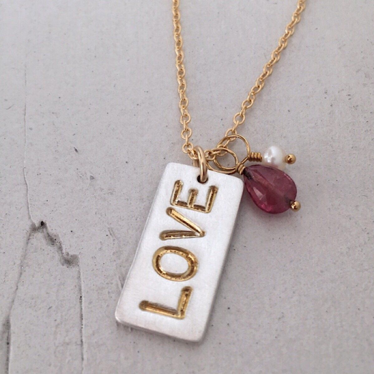 LOVE Dog Tag Necklace - IsabelleGraceJewelry