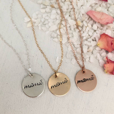 Mama Simple Disc Necklace