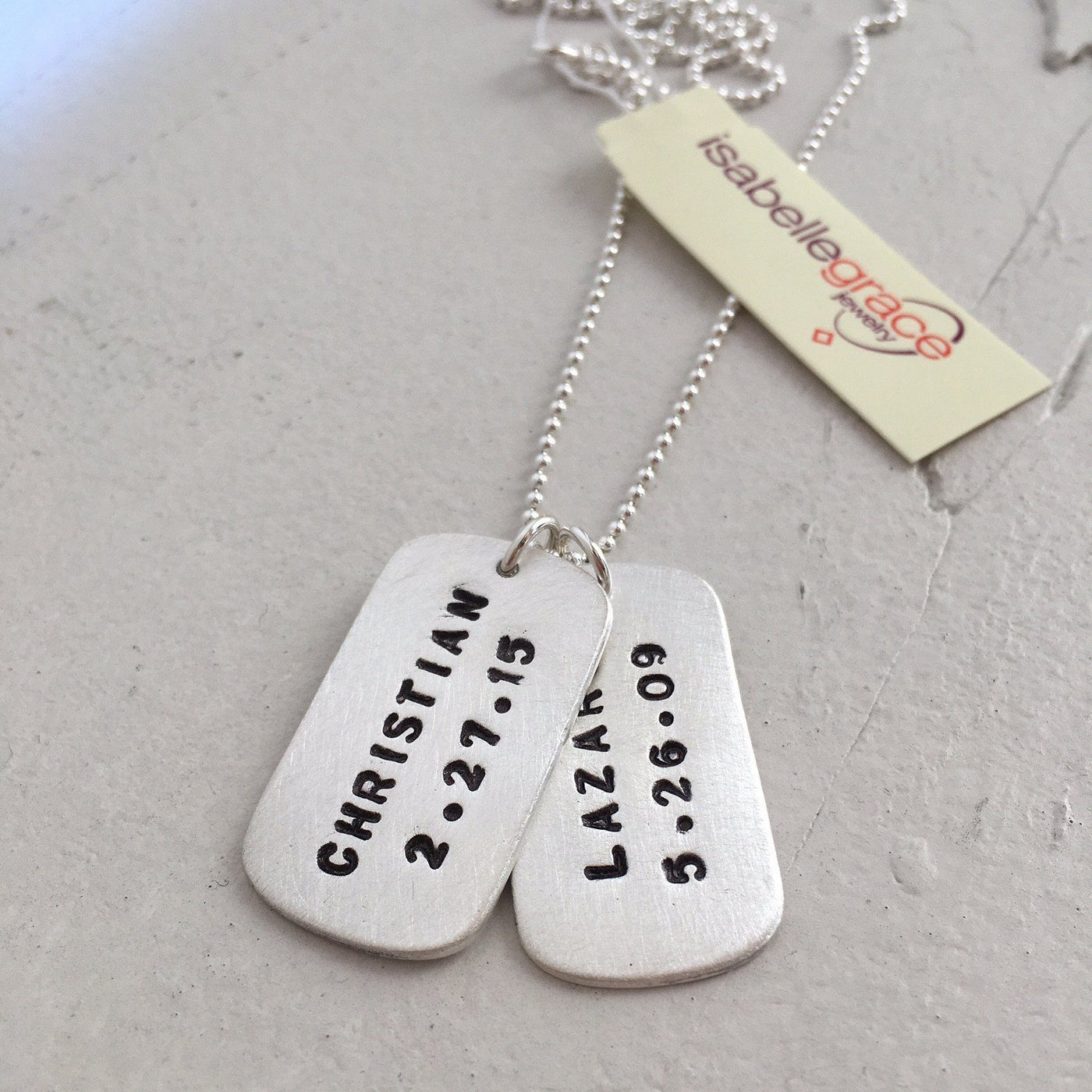 Men's Dog Tag Necklace  - IsabelleGraceJewelry