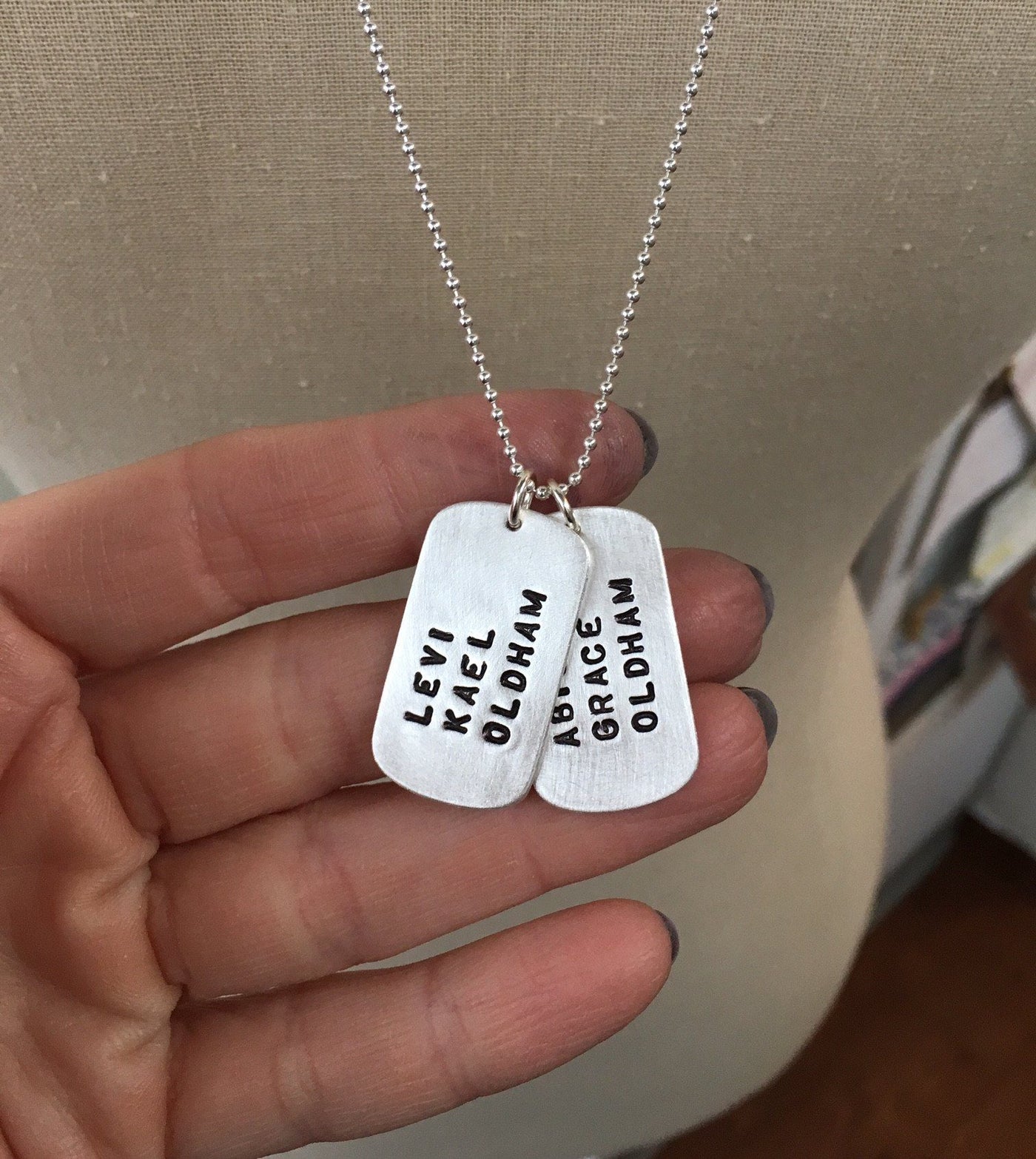 Dog Tag Necklace with Coordinates