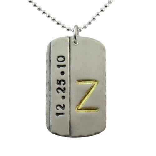 Mens Initial Dog Tag  - IsabelleGraceJewelry