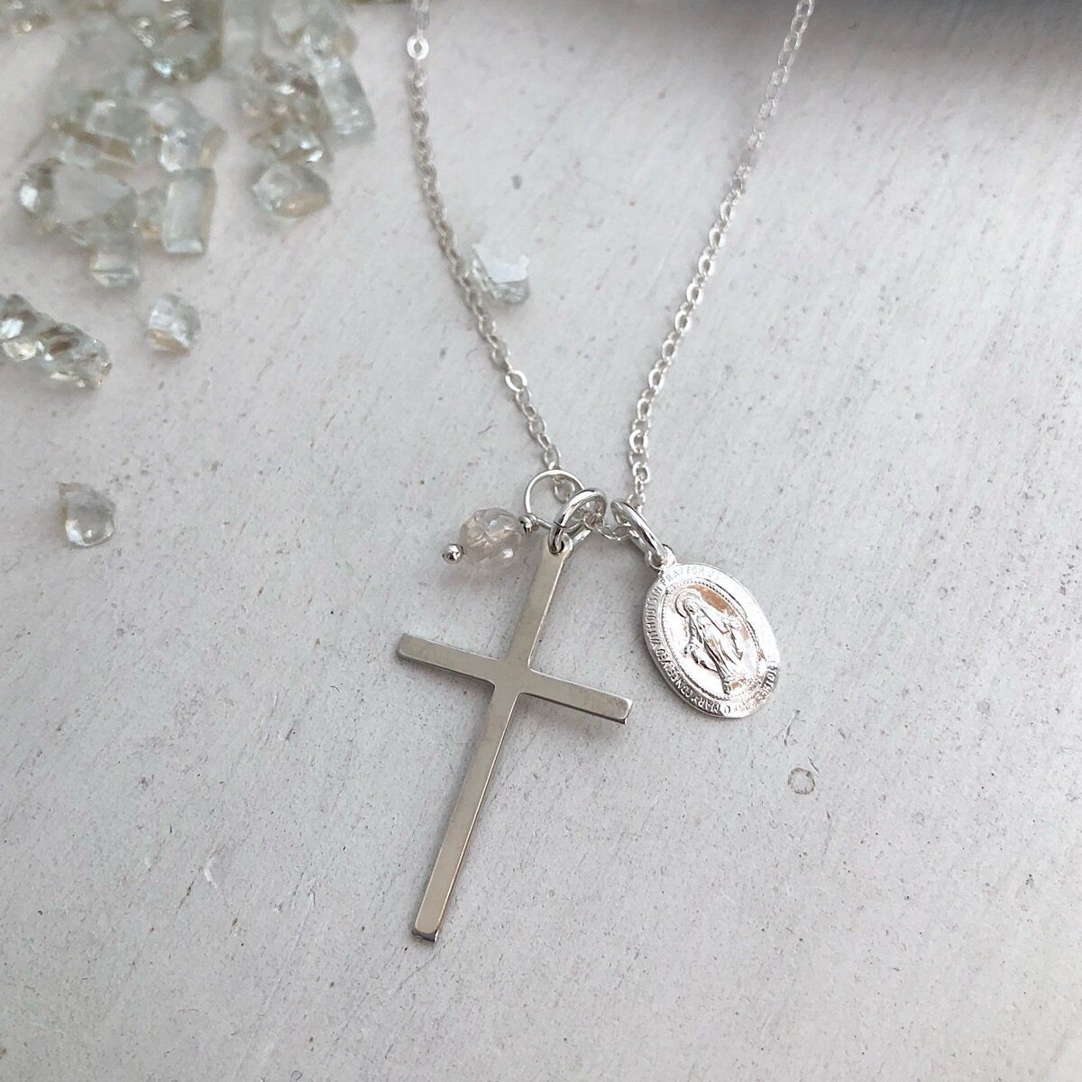 Miraculous Medal Charm Necklace  - IsabelleGraceJewelry