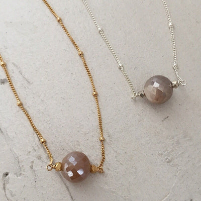 Moonstone Pearl Drop Necklace  - IsabelleGraceJewelry