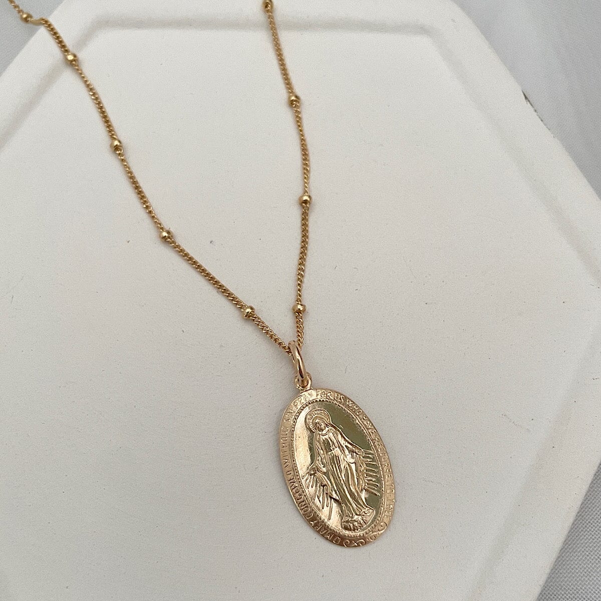 Mother Mary Miraculous Medal Necklace
