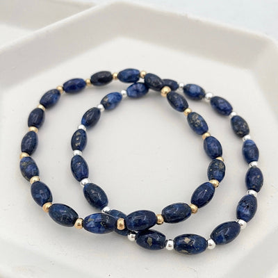 Navy Blue Quartz Bead Bracelet Limited Edition