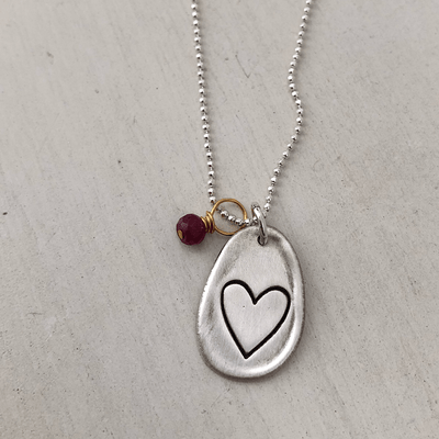 Open Heart Pebble Necklace  - IsabelleGraceJewelry