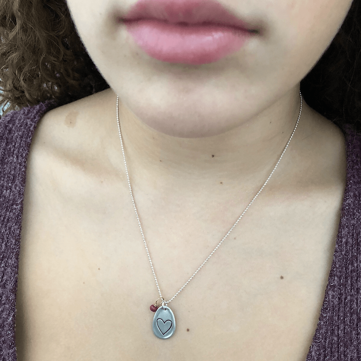 Open Heart Pebble Necklace  - IsabelleGraceJewelry