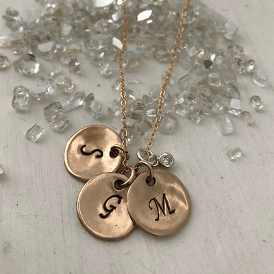 Organic Coin Initial Necklace  - IsabelleGraceJewelry