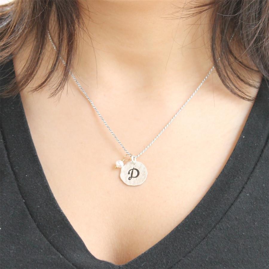 Organic Initial Necklace  - IsabelleGraceJewelry