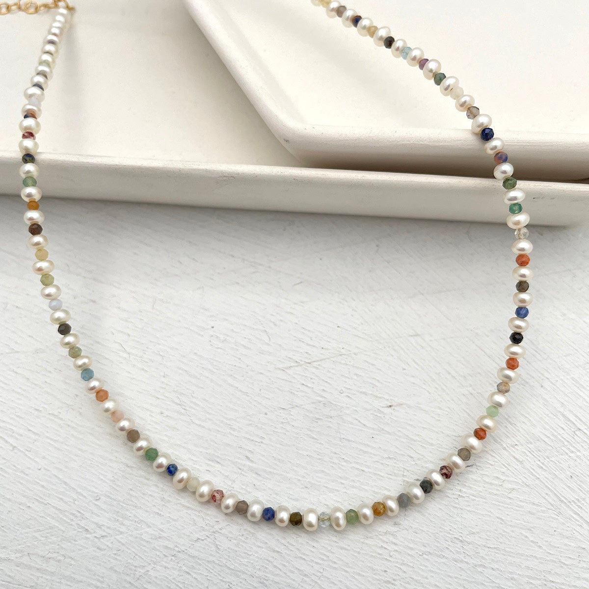 Pearl and Gemstone Choker Necklace