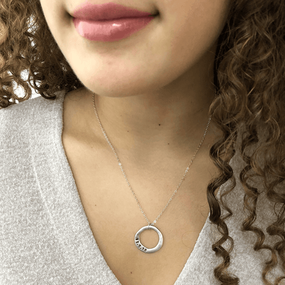Personalized  Open Circle Necklace  - IsabelleGraceJewelry