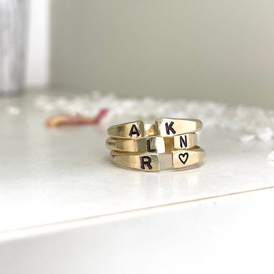 Personalized Open Cuff Ring Gold