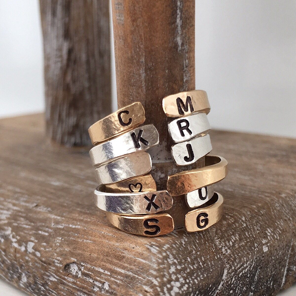 Personalized Open Cuff Ring Gold  - IsabelleGraceJewelry