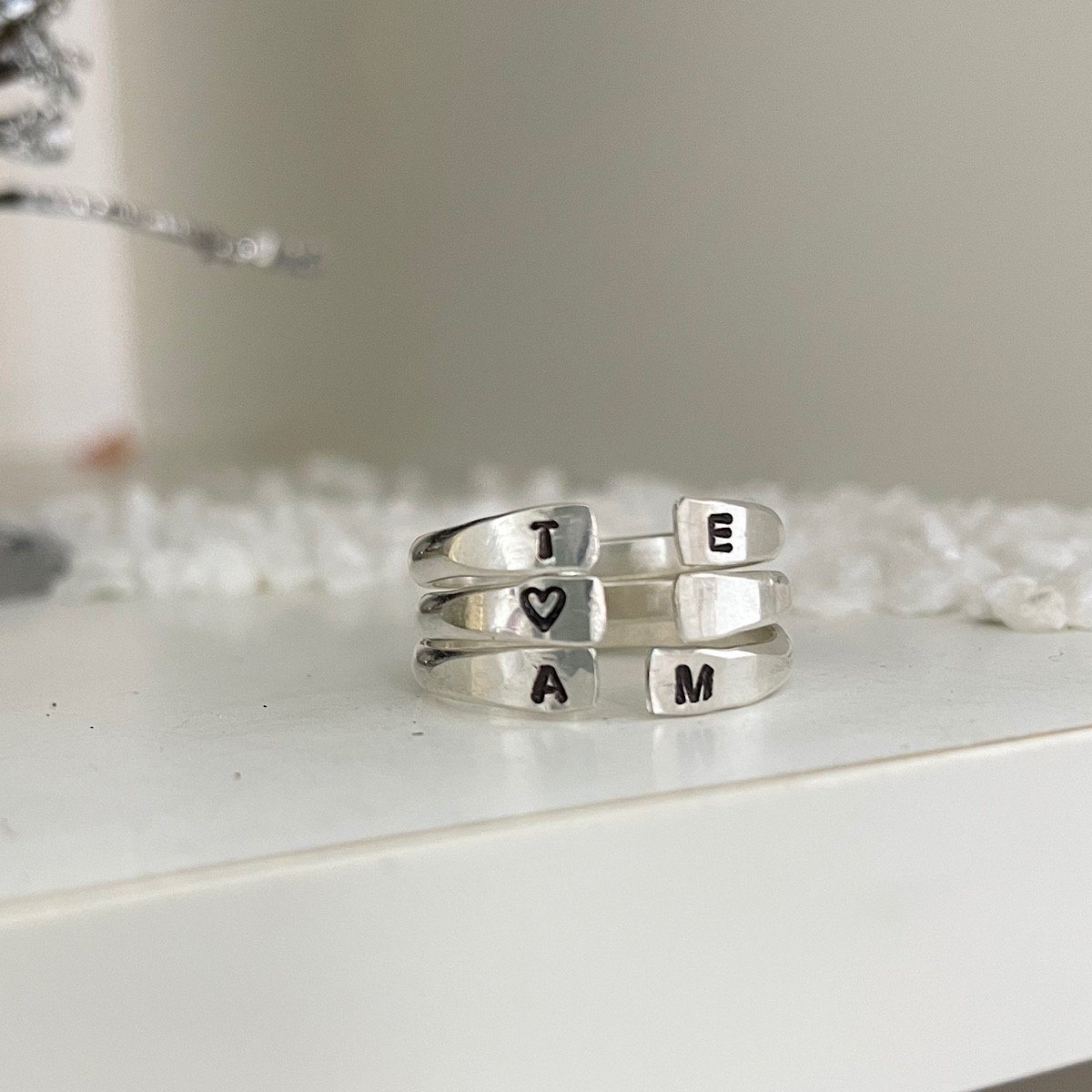Personalized Open Cuff Ring Silver