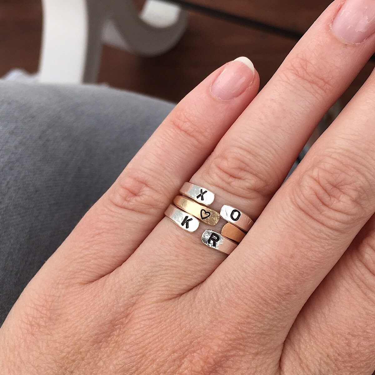 Minimalist Personalized Custom Engraved Initial Matching Sterling Silver  Ring Set as Couples or Cool Best Friend Rings Idea for Women or Men - Etsy