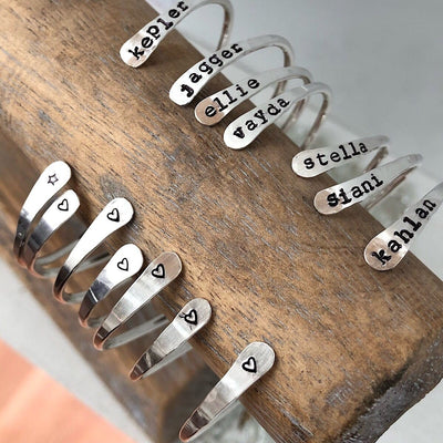 Personalized Open Thin Cuffs  - IsabelleGraceJewelry