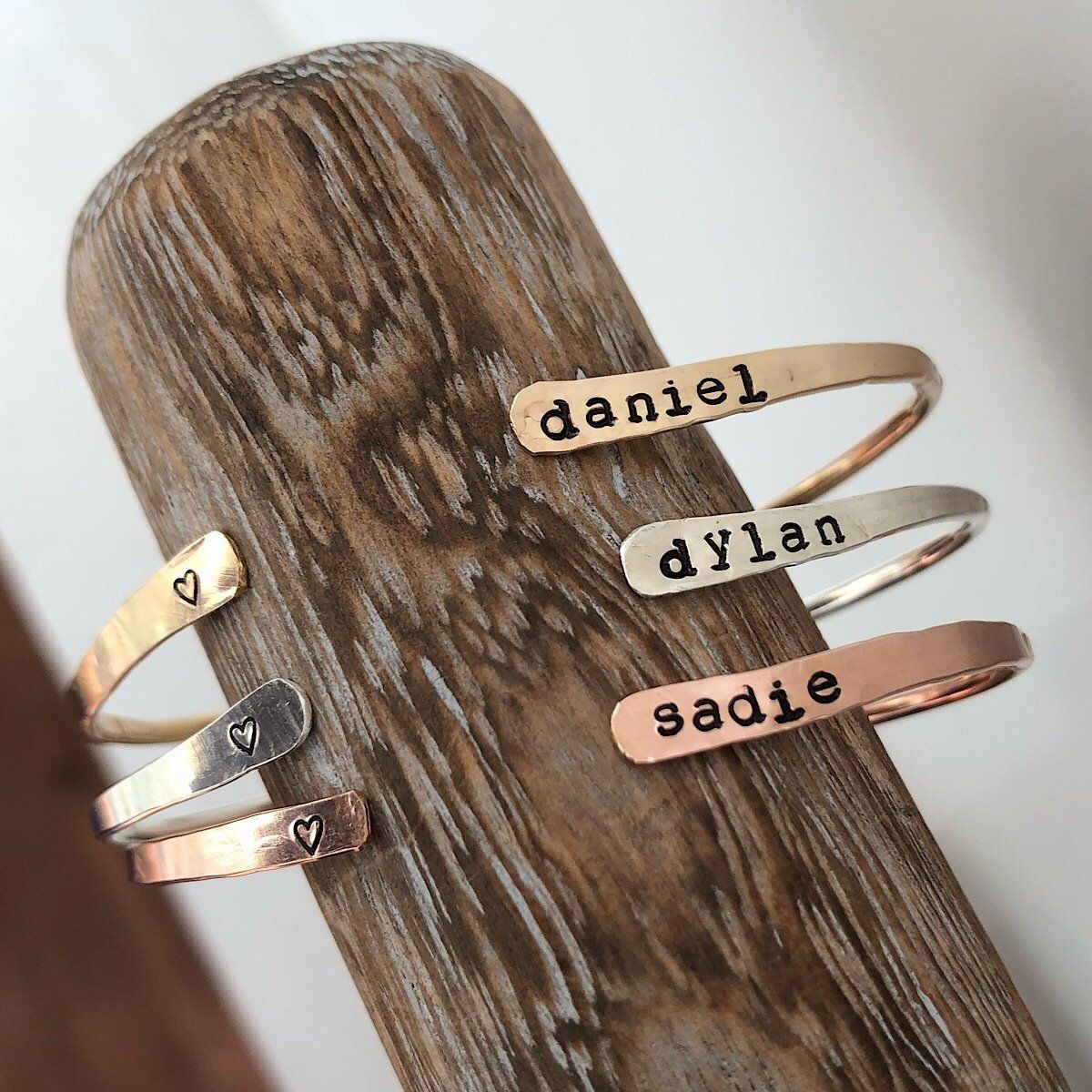 Personalized Open Thin Cuffs  - IsabelleGraceJewelry