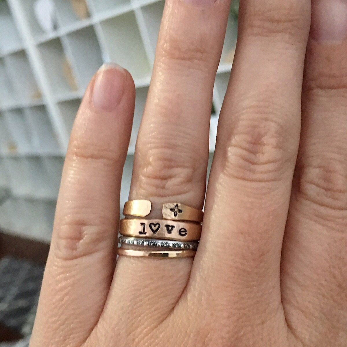 Personalized Stacking Ring Gold  - IsabelleGraceJewelry