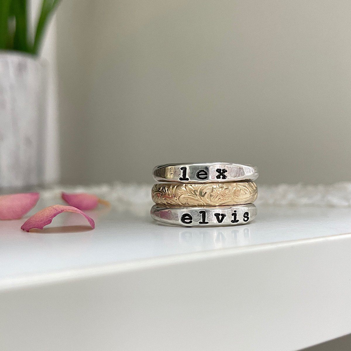 Personalized Stacking Ring Silver
