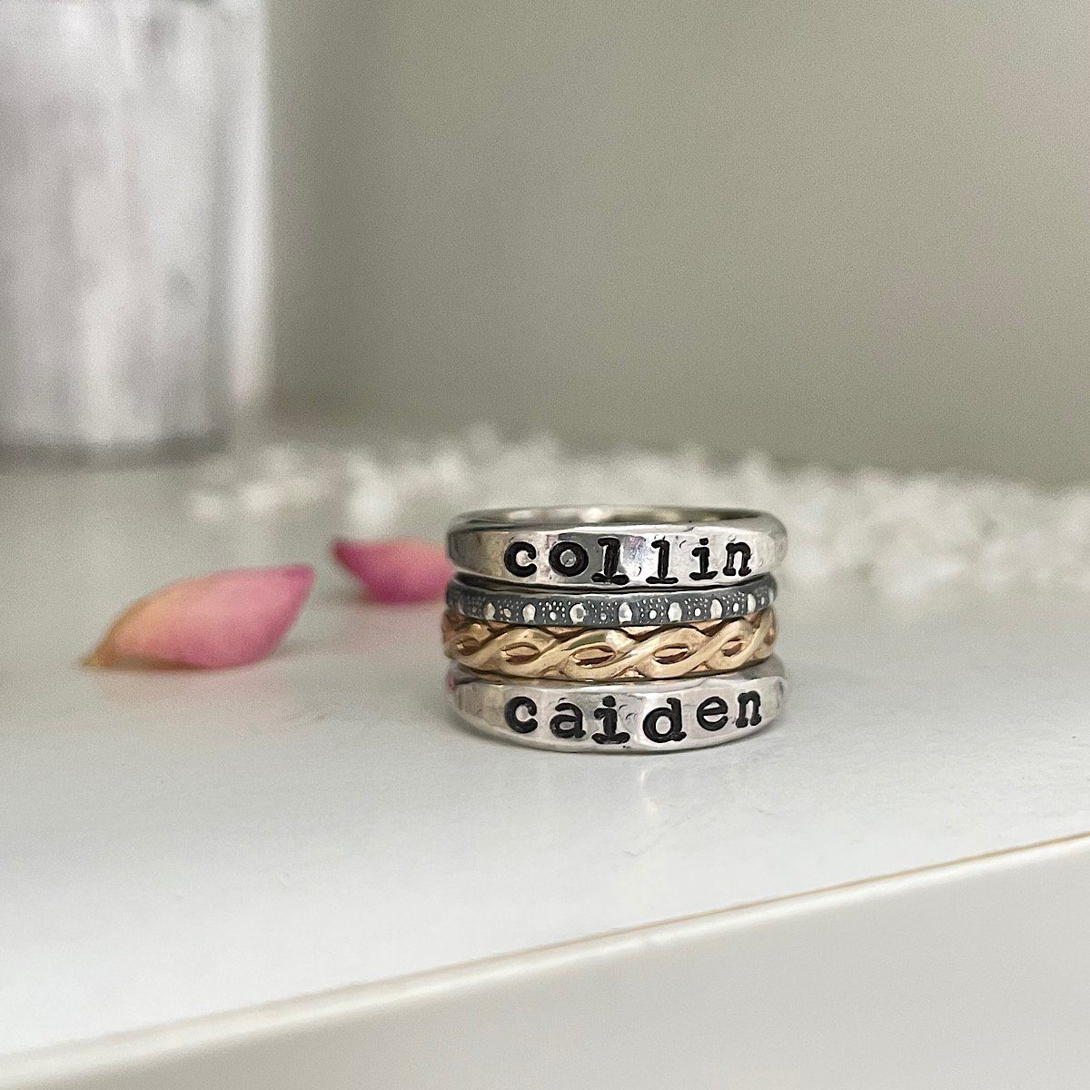 Personalized Stacking Ring Silver