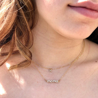 Petite Diamond Initial Necklace