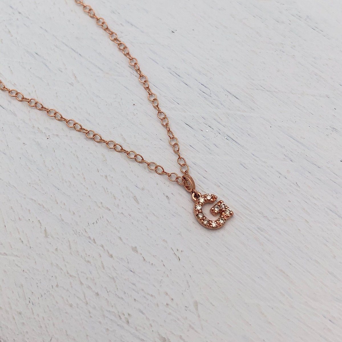 Petite Diamond Initial Necklace