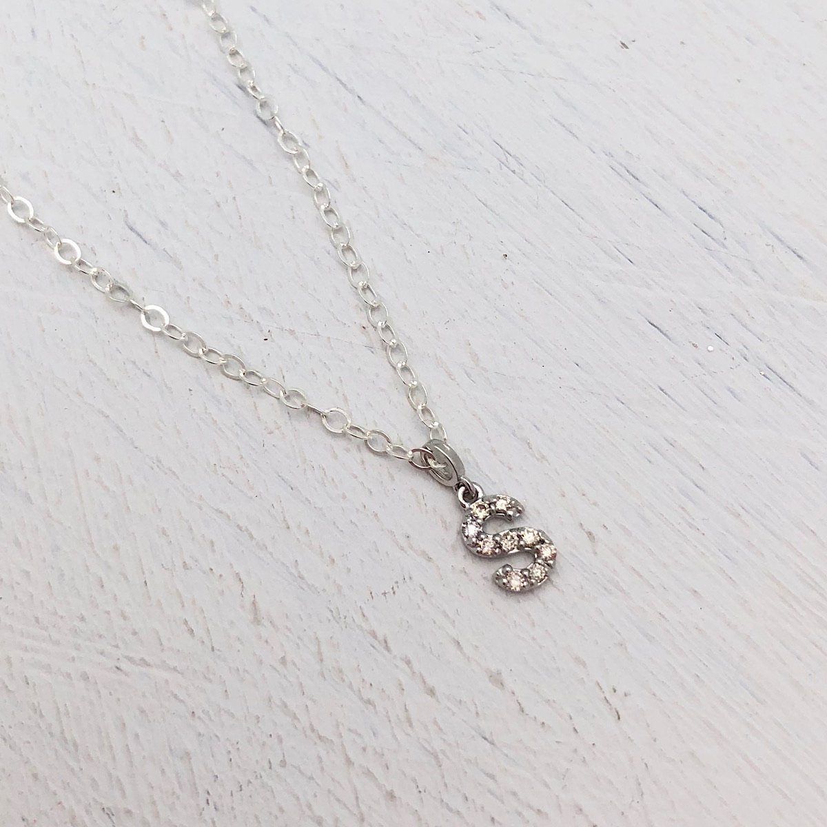 Petite Diamond Initial Necklace