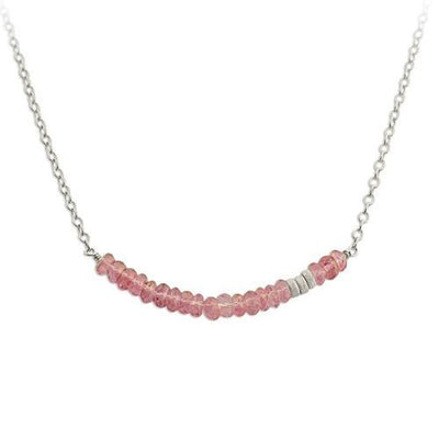 Pink Gemstone Bar Necklace  - IsabelleGraceJewelry