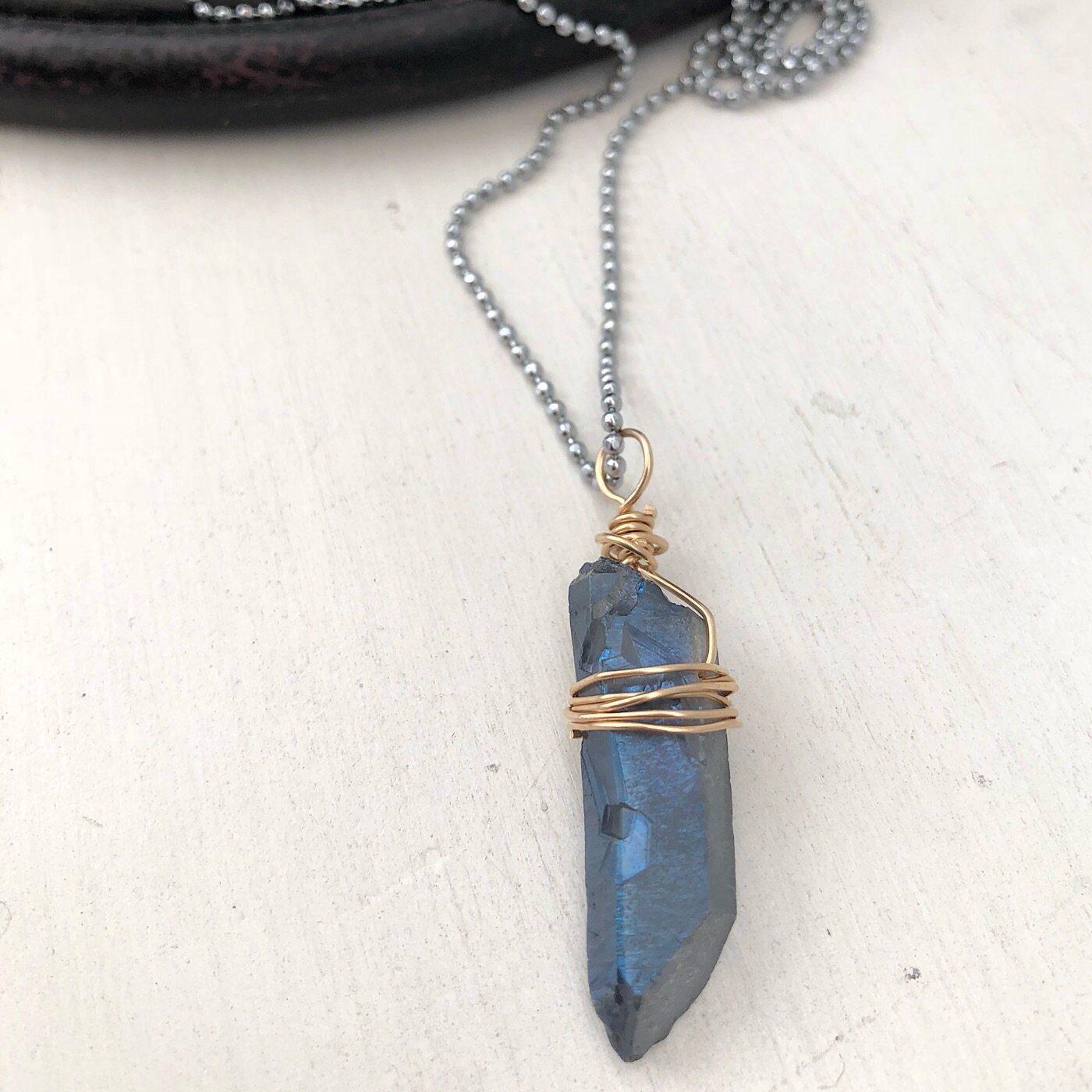 Raw Wrapped Crystal Necklace  - IsabelleGraceJewelry
