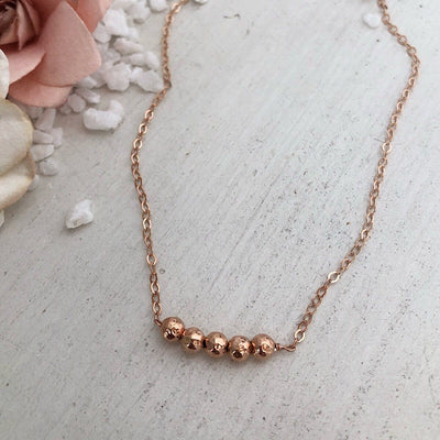 Rose Gold Bead Necklace  - IsabelleGraceJewelry