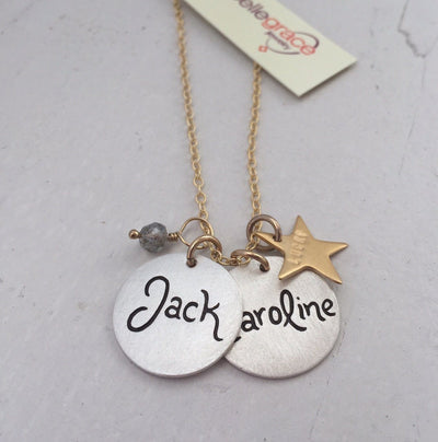 Script Name Charm Necklace  - IsabelleGraceJewelry