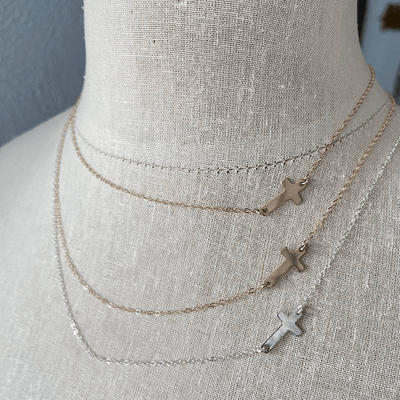 Side Cross Necklace