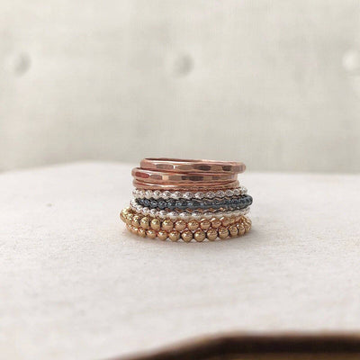 Skinny Stacker Dots Ring Gold  - IsabelleGraceJewelry