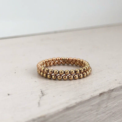 Skinny Stacker Dots Ring Gold  - IsabelleGraceJewelry