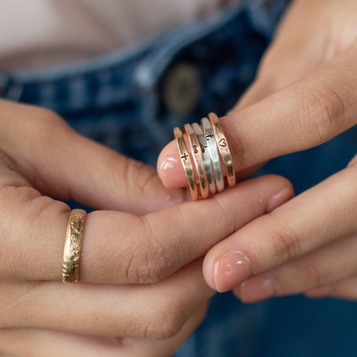 Skinny Symbol Stacking Ring – IsabelleGraceJewelry