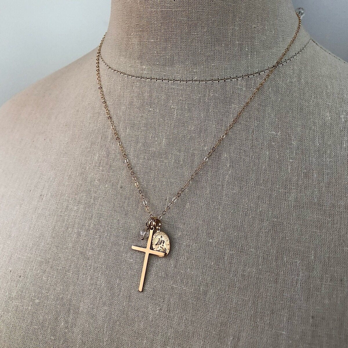 St. Christopher Travelers Charm Necklace  - IsabelleGraceJewelry