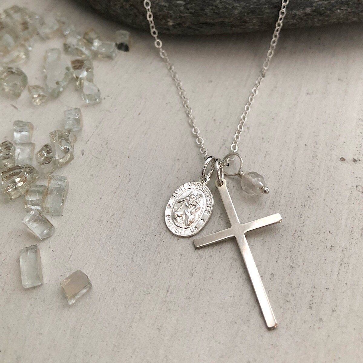 St. Christopher Travelers Charm Necklace  - IsabelleGraceJewelry