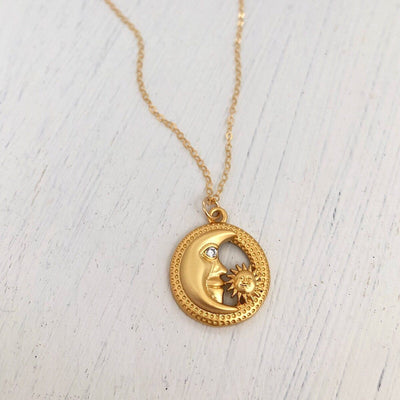 Sun and Moon Pendant Necklace  - IsabelleGraceJewelry