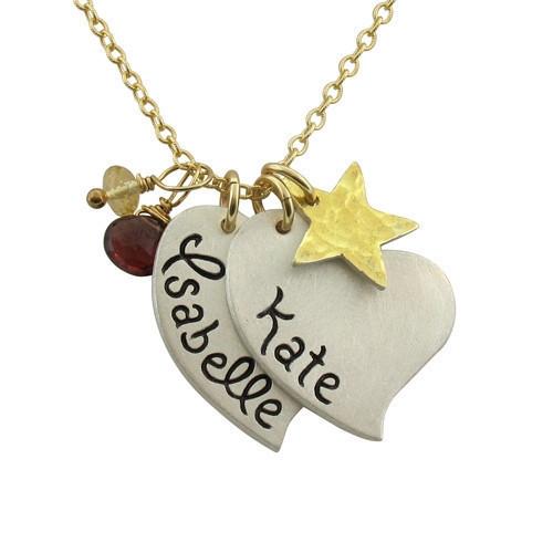 Sweet Hearts Name Charm Necklace  - IsabelleGraceJewelry