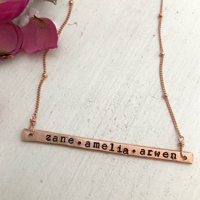 Thin Message Bar Necklace